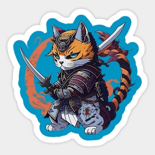 Samurai cat Sticker